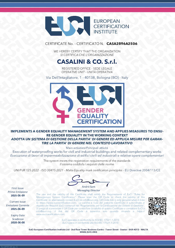 Casalini Gender Equality Certification